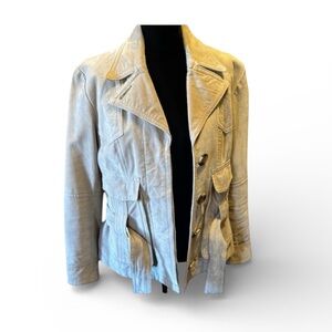 Leather/Suede Great Northwest Clothing Company Leather Belted Blazer size medium